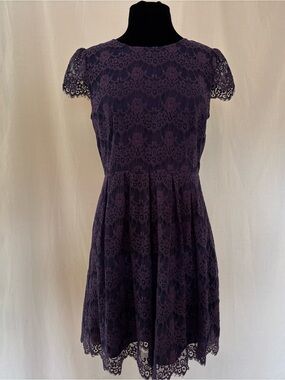 Forever 21 Purple Lace Fit & Flare Dress Romantic Cottagecore Whimsigoth Large